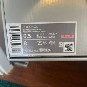 Nike LeBron XX Gym Red Sneakers